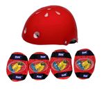 kit proteção infantil para esportes funs 5 peças vermelho wb10394 (mp)