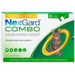 antipulgas e carrapatos nexgard para gatos 3 unidades 2,5 a 7,5kg (mp)