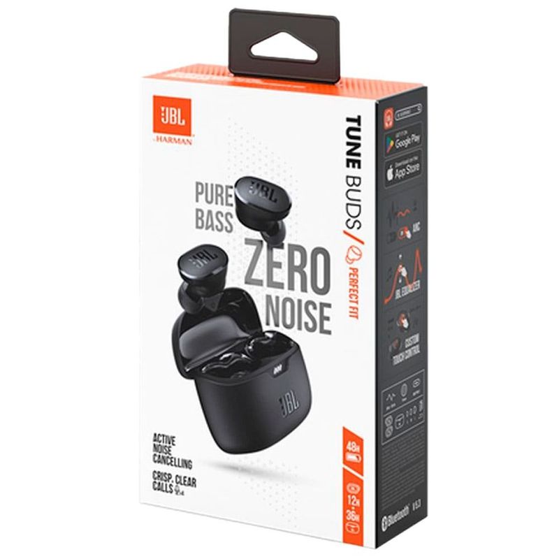 fone de ouvido jbl intra auricular tws tune buds bluetooth ip54 preto (mp)