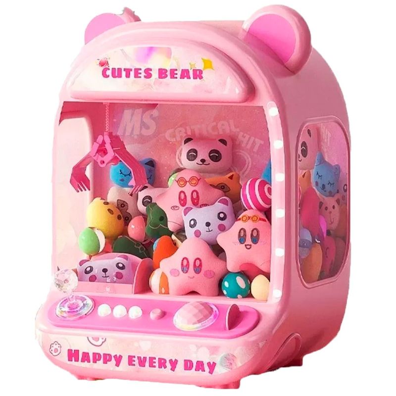 mini maquina de pegar urso toys rosa (mp)