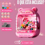 mini maquina de pegar urso toys rosa (mp)