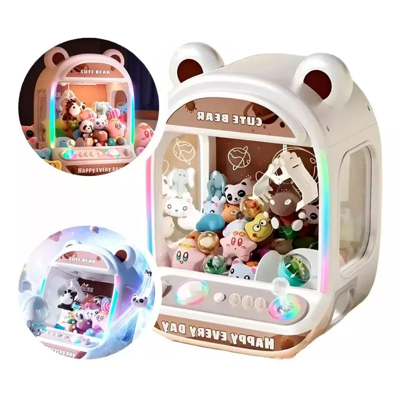 mini maquina de pegar urso toys branco (mp)
