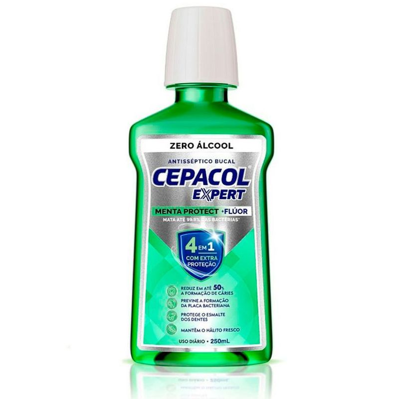 antisséptico bucal cepacol menta protect+flúor 250ml