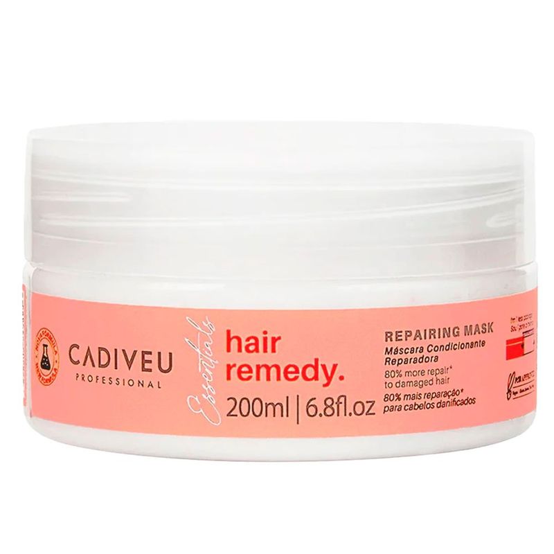 máscara capilar profissional cadiveu para reparação hair remedy 200ml (mp)