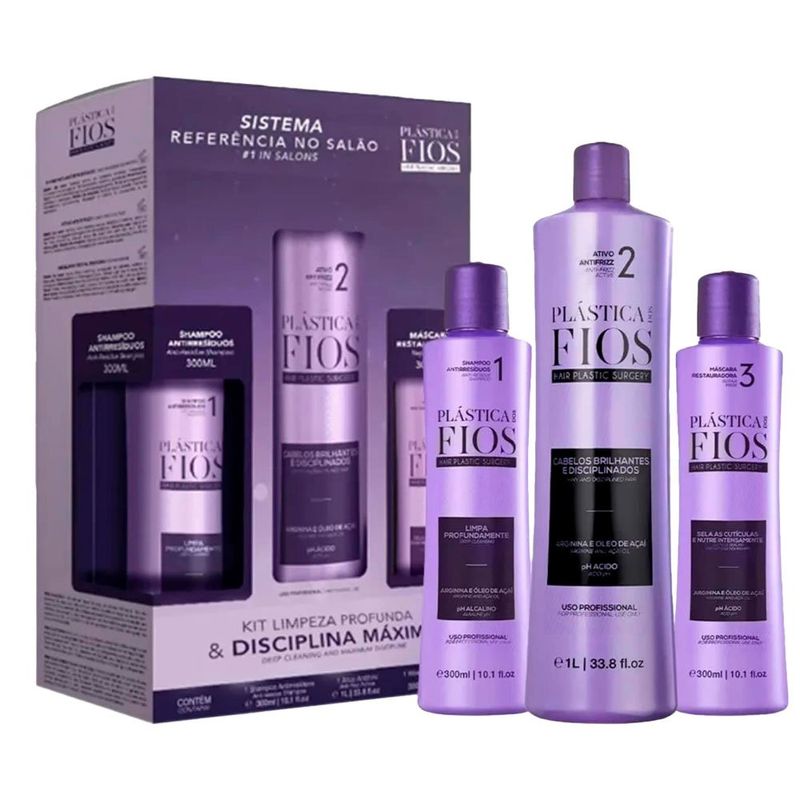 kit profissional plástica dos fios cadiveu 3 unidades (mp)