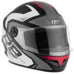 capacete ptork r8 pro brilhante preto e vermelho tamanho 58