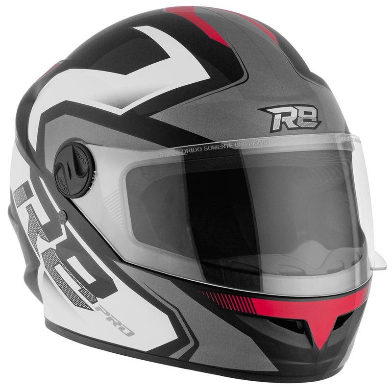 capacete ptork r8 pro brilhante preto e vermelho tamanho 58