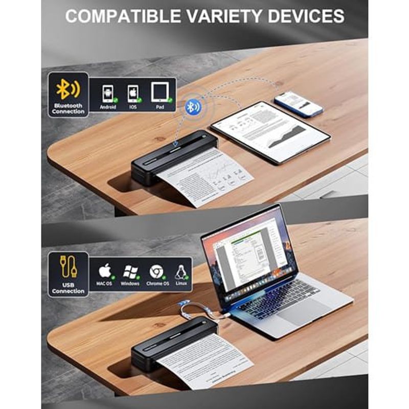 impressora portátil colorwing m832 300dpi bluetooth preto a-bi