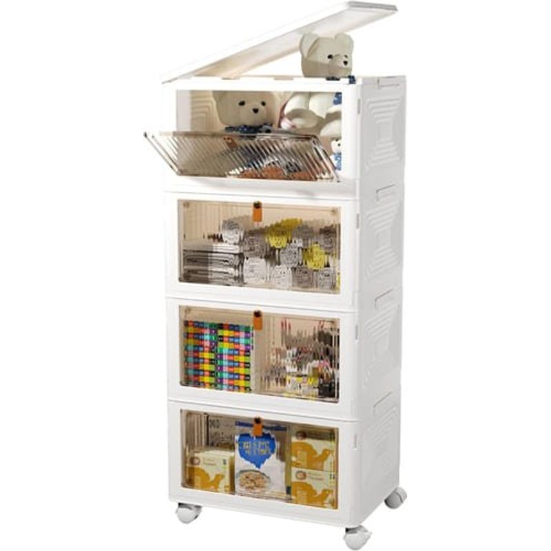 gaveteiro de plástico ccom 4 gavetas empilháveis branco a-bi
