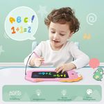 brinquedo tablet de escrita para crianças lcd kizmyee tela 8" rosa a-bi