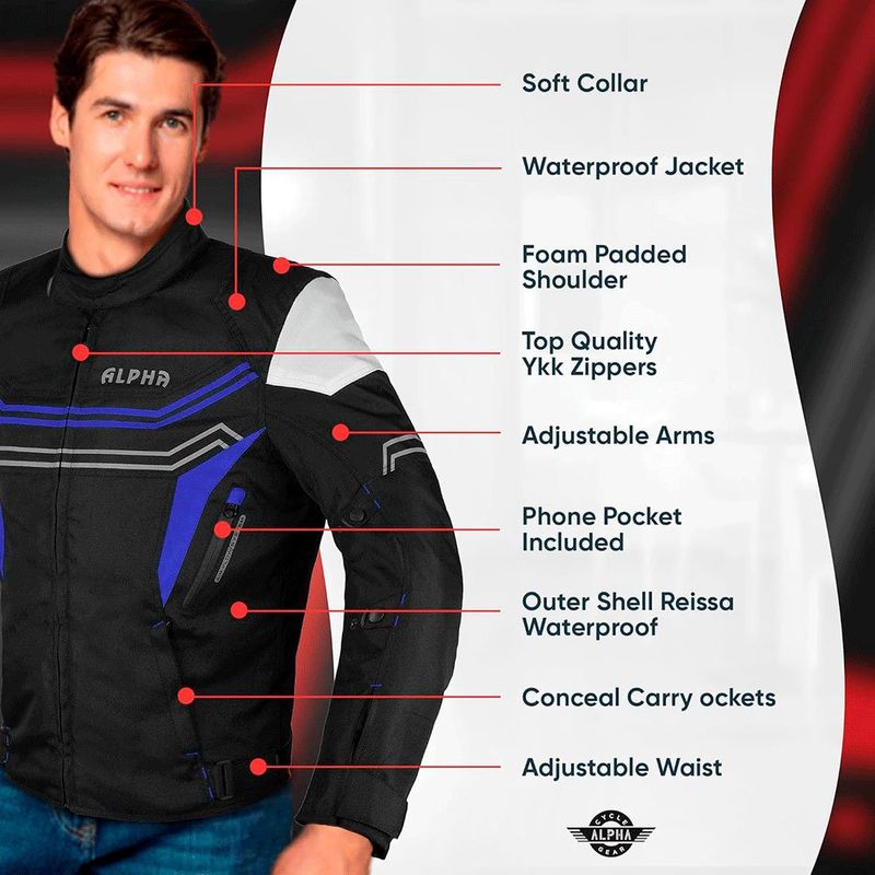 jaqueta para motociclista masculina enduro x-large azul a-bi