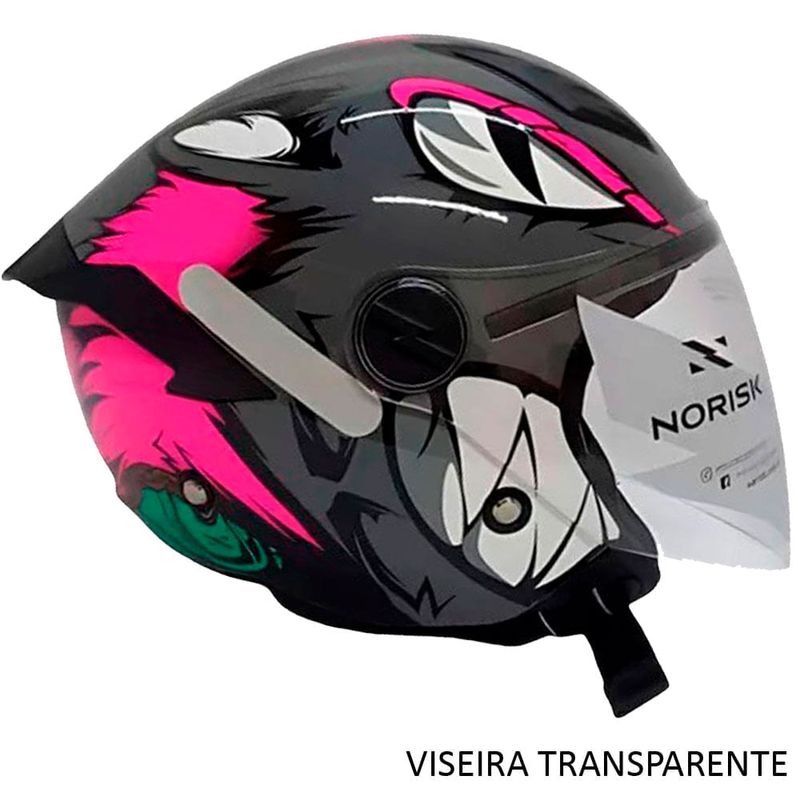 capacete norisk neo hyena cinza e rosa 60 (mp)