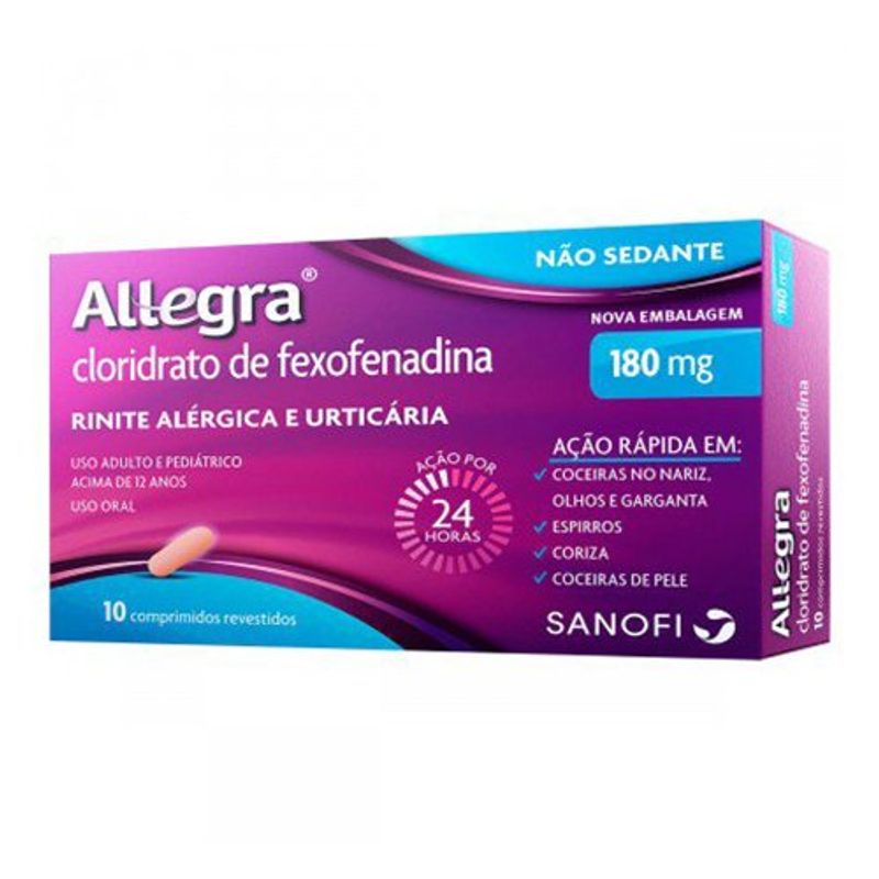 allegra 180mg 10 comprimidos revestidos