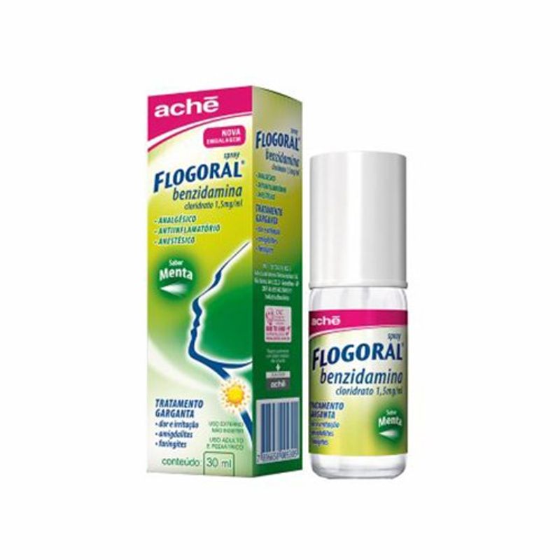 flogoral colut neb fr 30ml sb menta cloridrato de benzidamina ache