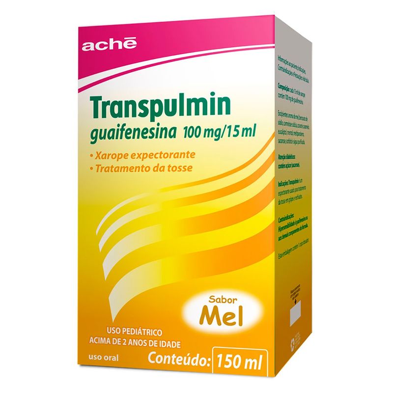 transpulmin 100mg/15ml xarope sabor mel fr 150ml