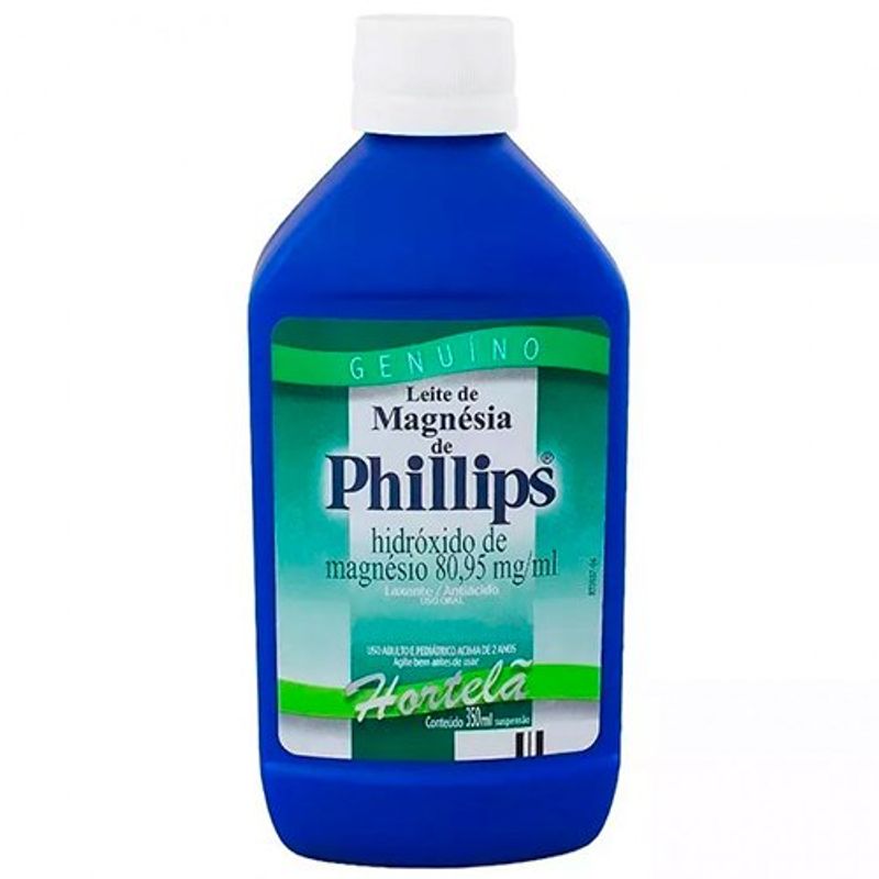leite magnésia phillips suspensão oral sabor hortelã 350ml