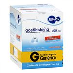 acetilcisteina 200mg com 16 envelopes de 5g ems genérico
