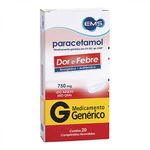 paracetamol 750mg 20 comprimidos ems genérico