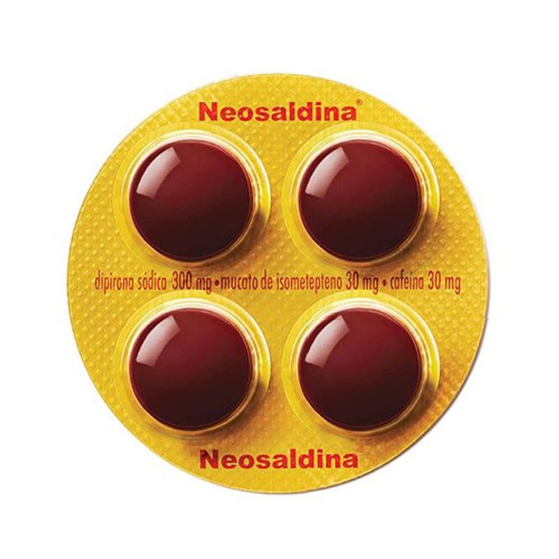 neosaldina 300+30+30mg 4 drágeas dipirona+mucato de isometepteno+cafeína
