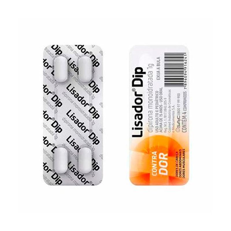 lisador dip 1g 4 comprimidos