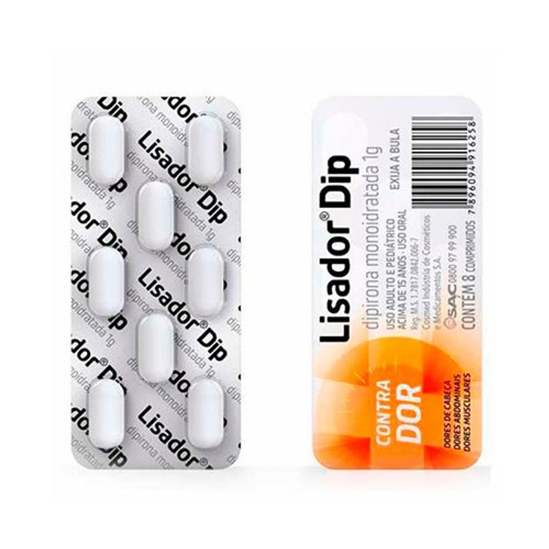 lisador dip 1g blíster 8 comprimidos