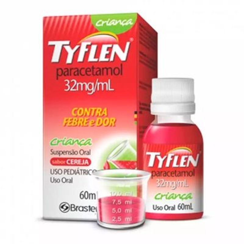 tyflen criança solução oral sabor cereja 60ml