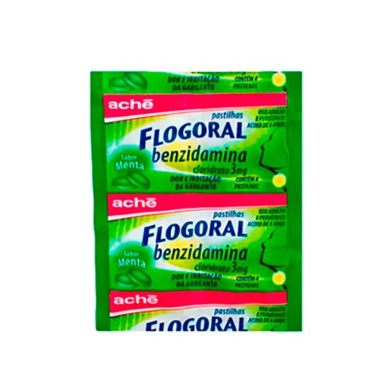 flogoral 4 pastilhas sabor menta
