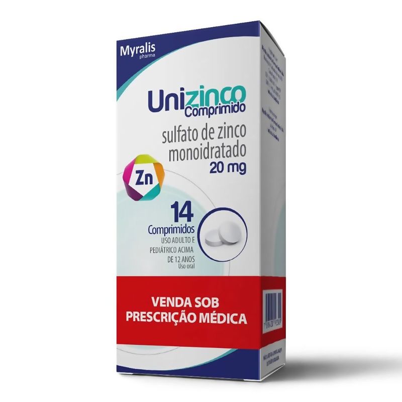 unizinco 20mg 14 comprimidos