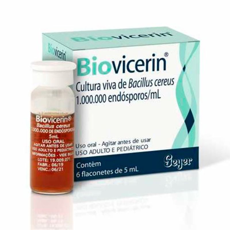biovicerin 1.000.000 endósporo/ml suspensão oral 6 flaconetes geyer