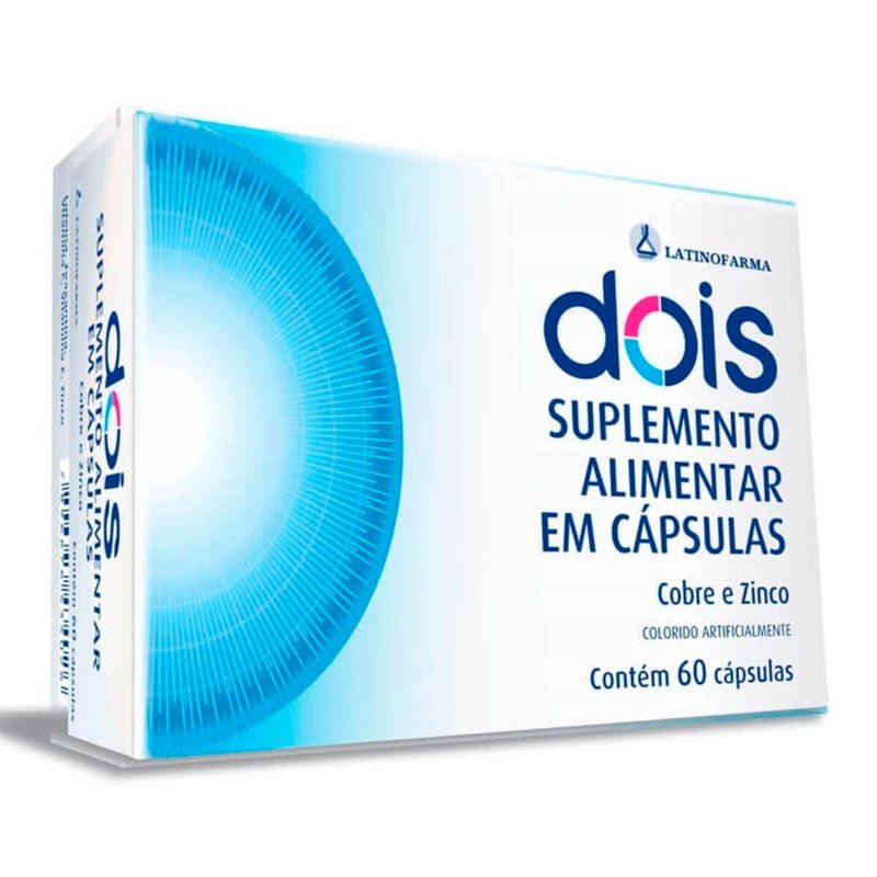 dois suplemento alimentar cobre e zinco cristalia caixa 60 cápsulas