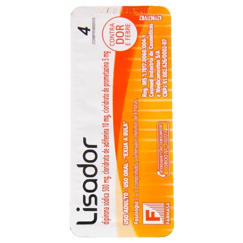 lisador 4 comprimidos
