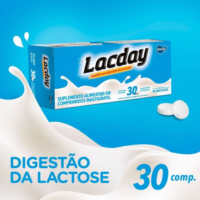 lacday 10.000 u. fcc 30 comprimidos mastigáveis