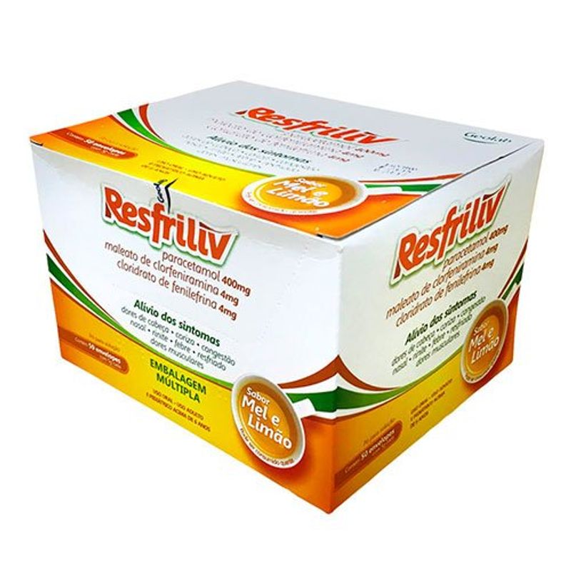 resfriliv 400+4+4mg 50 1 envelope sabor mel e limão geolab