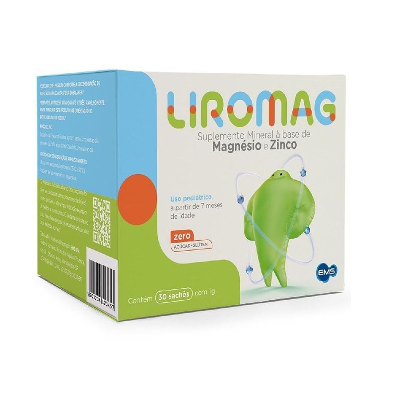 liromag 50+2,8mg pó 30 sachês 1g magnesio zinco sigma pharma