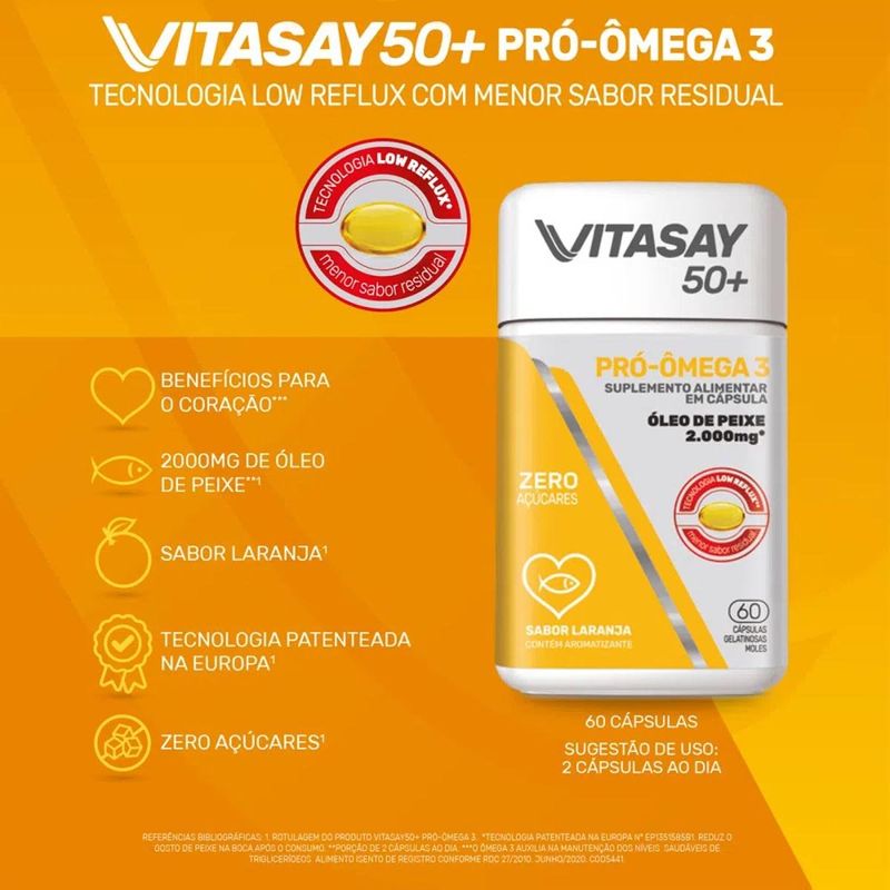 vitasay 50+ pró-ômega 3 60 cápsulas