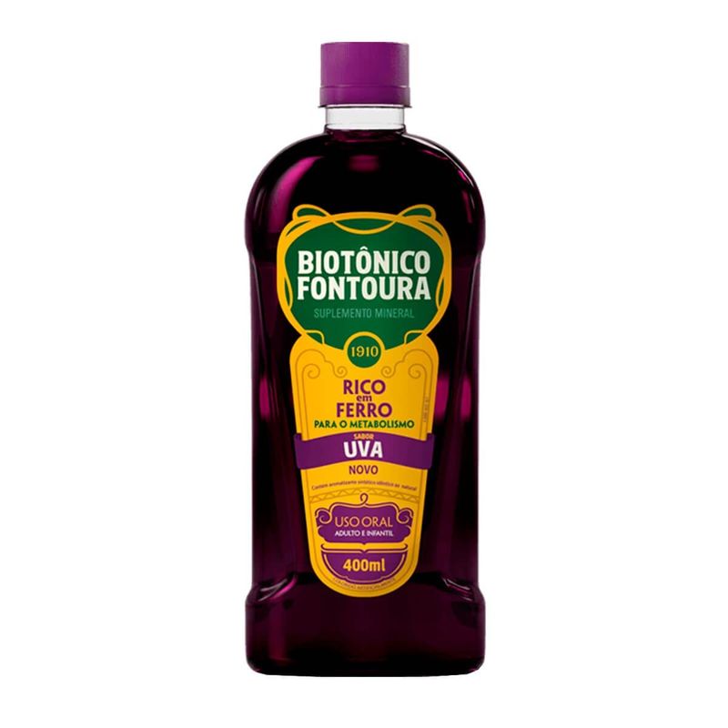 biotônico fontoura 400ml sabor uva cosmed