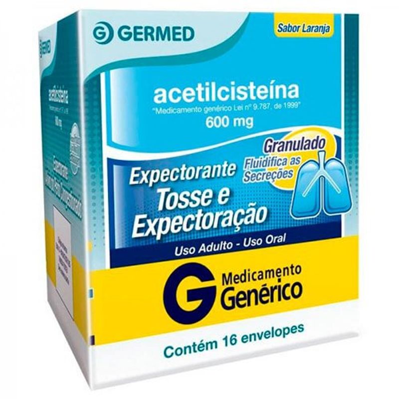 acetilcisteína 600mg 16 envelopes germed
