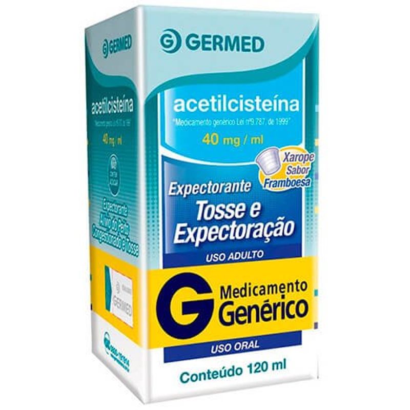 acetilcisteína 40mg/ml adulto xarope 120ml germed genérico