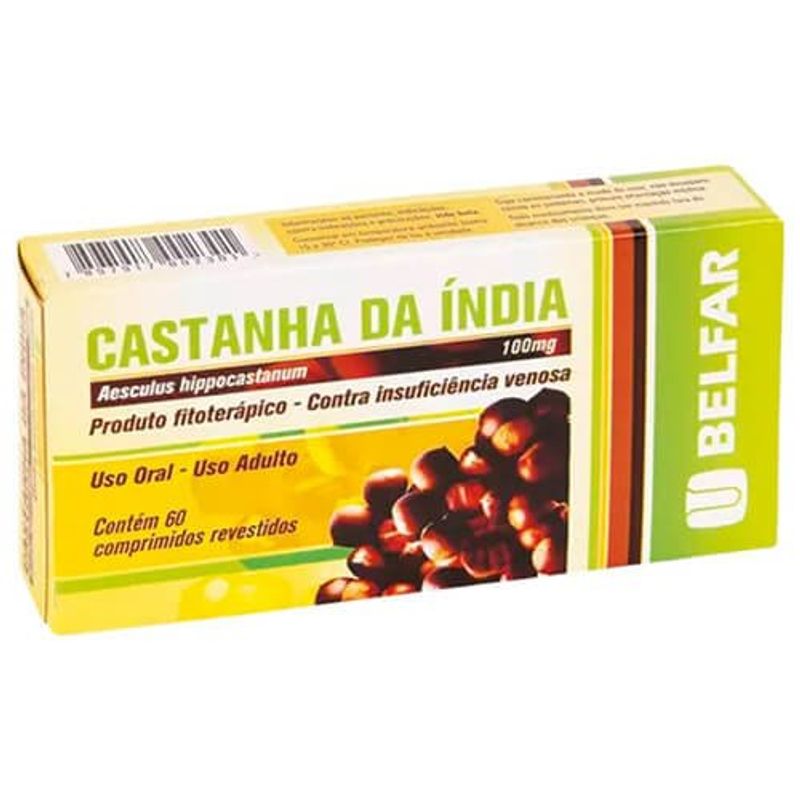 castanha da índia 100mg 60 comprimidos revestidos belfar
