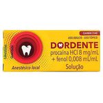 dordente solução tópica 3ml
