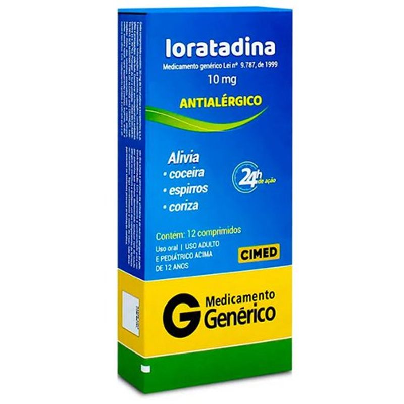 loratadina 10mg 12 comprimidos cimed genérico