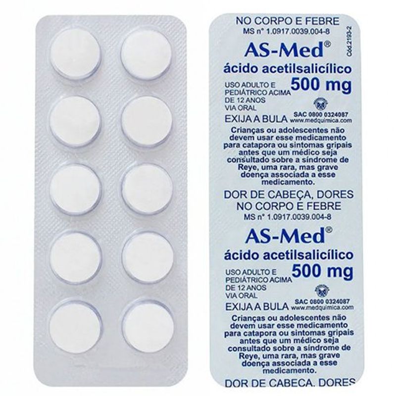 as-med 500mg cartela 10 comprimidos