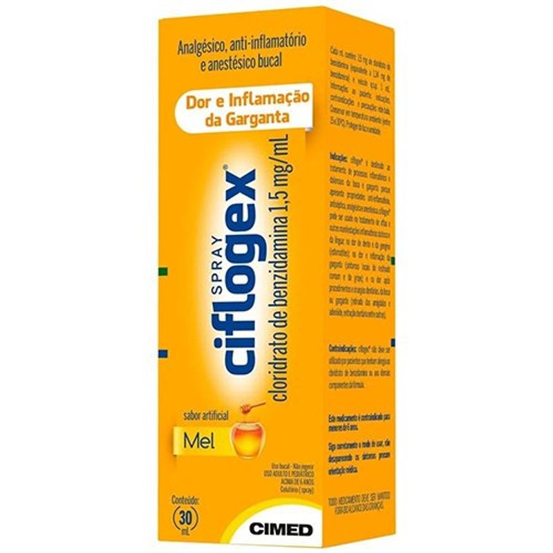 ciflogex 1,5mg/ml frasco spray 30ml sabor mel cimed similar