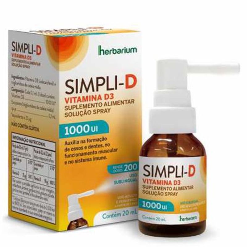 simpli d 1.000ui solução spray 20ml