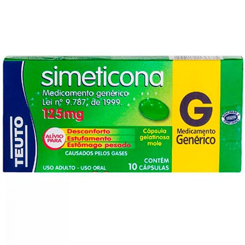 simeticona 125mg 10 cápsulas teuto