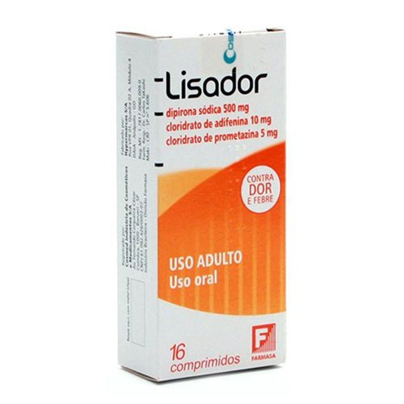 lisador 500+5+10mg 16 comprimidos