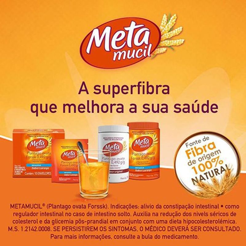 metamucil 0,492g/g 210g pó solúvel