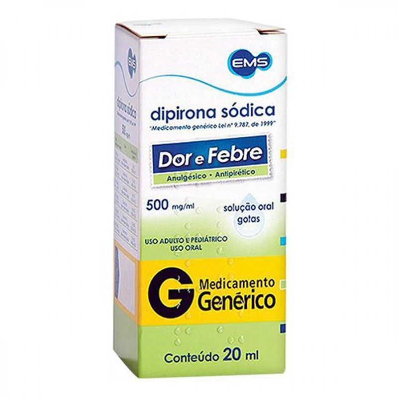 dipirona sódica 500mg/ml solução oral 20ml ems