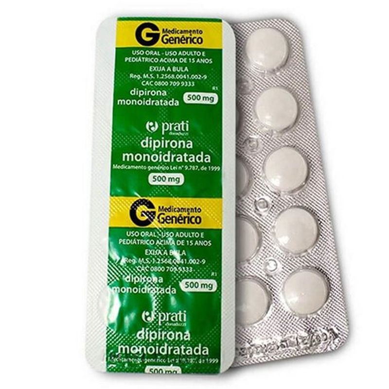 dipirona 500mg 10 comprimidos prati donaduzzi genérico