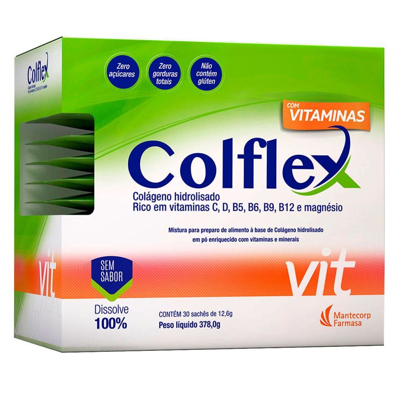 colflex vitaminas sachê 12,6g colageno mantecorp farmasa